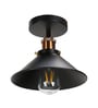 Modern Farmhouse Semi Flush Mount Ceiling Light, Black Hallway Fixture, Rose Gold, Cone Shade