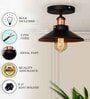 Modern Farmhouse Semi Flush Mount Ceiling Light, Black Hallway Fixture, Rose Gold, Cone Shade