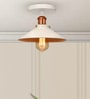 Modern Farmhouse Semi Flush Mount Ceiling Light, White Hallway Fixture, Rose Gold, White Shade