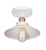 Modern Farmhouse Semi Flush Mount Ceiling Light, White Hallway Fixture, Rose Gold, White Shade