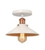 Modern Farmhouse Semi Flush Mount Ceiling Light, White Hallway Fixture, Rose Gold, White Shade
