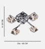 Modern Geometric 4-Light Chrome Flush Mount with Crystal Glass Cubes