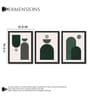 Modern Abstract Green & Grey Framed Wall Art Set of 3