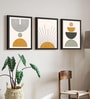 Modern Geometric Framed Wall Art Set of 3