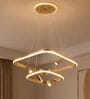Modern Geometric Gold LED Pendant Chandelier with Adjustable Spotlights