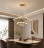 Modern Geometric Gold LED Pendant Chandelier with Adjustable Spotlights