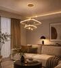 Modern Geometric Gold LED Pendant Chandelier with Adjustable Spotlights