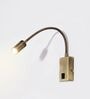 Modern Gold & Black LED Wall Mounted Reading Light with Flexible Gooseneck Arm
