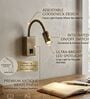 Modern Gold & Black LED Wall Mounted Reading Light with Flexible Gooseneck Arm