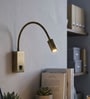 Modern Gold & Black LED Wall Mounted Reading Light with Flexible Gooseneck Arm