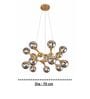 Modern Gold & Smoke Glass Cluster Chandelier   700MM Designer Pendant Light