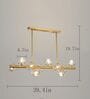 Modern Gold 10-Light Linear Chandelier with Textured Glass Shades
