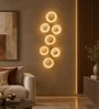 Modern Gold Branch LED Ceiling Light with Textured Glass Flower Shades