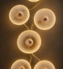 Modern Gold Branch LED Ceiling Light with Textured Glass Flower Shades