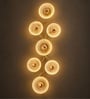 Modern Gold Branch LED Ceiling Light with Textured Glass Flower Shades