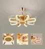 Modern Gold Crystal Fan Chandelier
