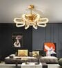 Modern Gold Crystal Fan Chandelier