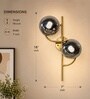 Modern Gold Double Smoke Glass Wall Light Modern Gold Double Smoke Glass Wall Light