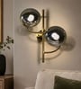 Modern Gold Double Smoke Glass Wall Light Modern Gold Double Smoke Glass Wall Light