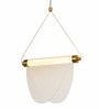 Modern Gold LED Pendant Light with Frosted Curved Acrylic Panels