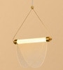 Modern Gold LED Pendant Light with Frosted Curved Acrylic Panels