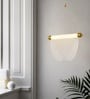 Modern Gold LED Pendant Light with Frosted Curved Acrylic Panels