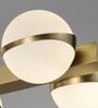 Modern Gold Ring Chandelier with Frosted Glass Spheres