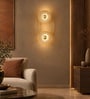 Modern Gold Ring LED Wall Sconce with Textured Glass Shades