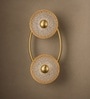 Modern Gold Ring LED Wall Sconce with Textured Glass Shades