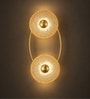Modern Gold Ring LED Wall Sconce with Textured Glass Shades