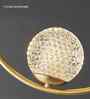 Modern Gold Ring Pendant Light with Crystal Globe