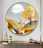 Modern Golden Deer Acrylic Round Wall Art
