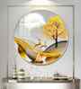 Modern Golden Deer Acrylic Round Wall Art