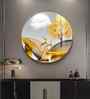 Modern Golden Deer Acrylic Round Wall Art