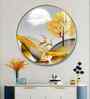 Modern Golden Deer Acrylic Round Wall Art