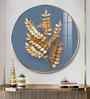 Modern Golden Leaf Acrylic Round Wall Art