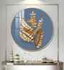 Modern Golden Leaf Acrylic Round Wall Art