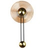 Modern Golden Pendulum-Style Steel And Round Amber Glass Decorative LED Wall Lamp