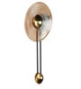 Modern Golden Pendulum-Style Steel And Round Amber Glass Decorative LED Wall Lamp