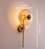 Modern Golden Wall Light with Clear Glass Globe   Inbuilt LED