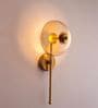 Modern Golden Wall Light with Clear Glass Globe   Inbuilt LED