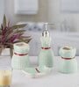 Modern Green Ceramic Set of 4 Bath Accessories Set 