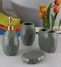 Modern Green Ceramic Set of 4 Bath Accessories Set 