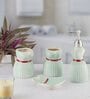 Modern Green Ceramic Set of 4 Bath Accessories Set 
