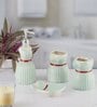 Modern Green Ceramic Set of 4 Bath Accessories Set 