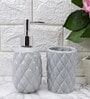 Modern Grey Ceramic Set of 2 Bath Accessories Set 
