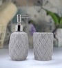 Modern Grey Ceramic Set of 2 Bath Accessories Set 