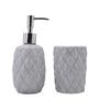 Modern Grey Ceramic Set of 2 Bath Accessories Set 