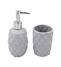 Modern Grey Ceramic Set of 2 Bath Accessories Set 