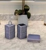 Modern Grey Ceramic Set of 3 Bath Accessories Set 